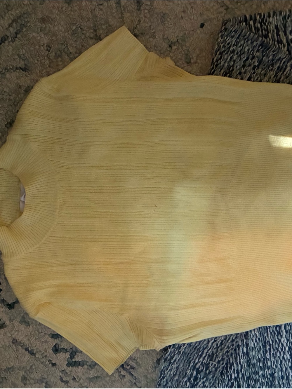 House of Harlow 1960 Short Sleeve Ribbed Turtleneck Sweater - Pale Yellow